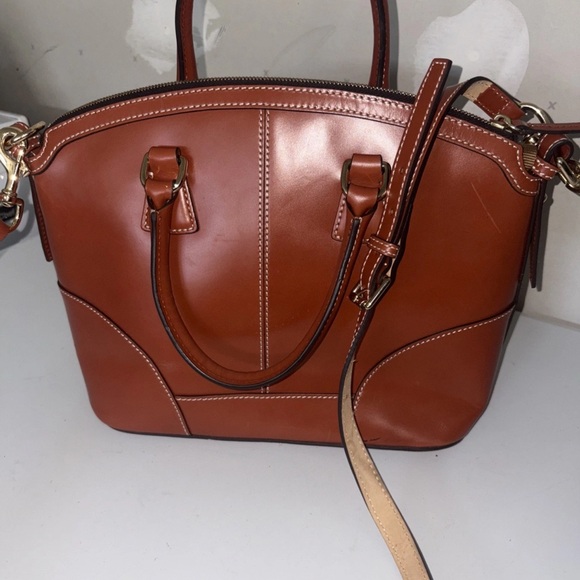 Dooney & Bourke Brown Dome Satchel with Gold Hardware - Picture 3 of 13